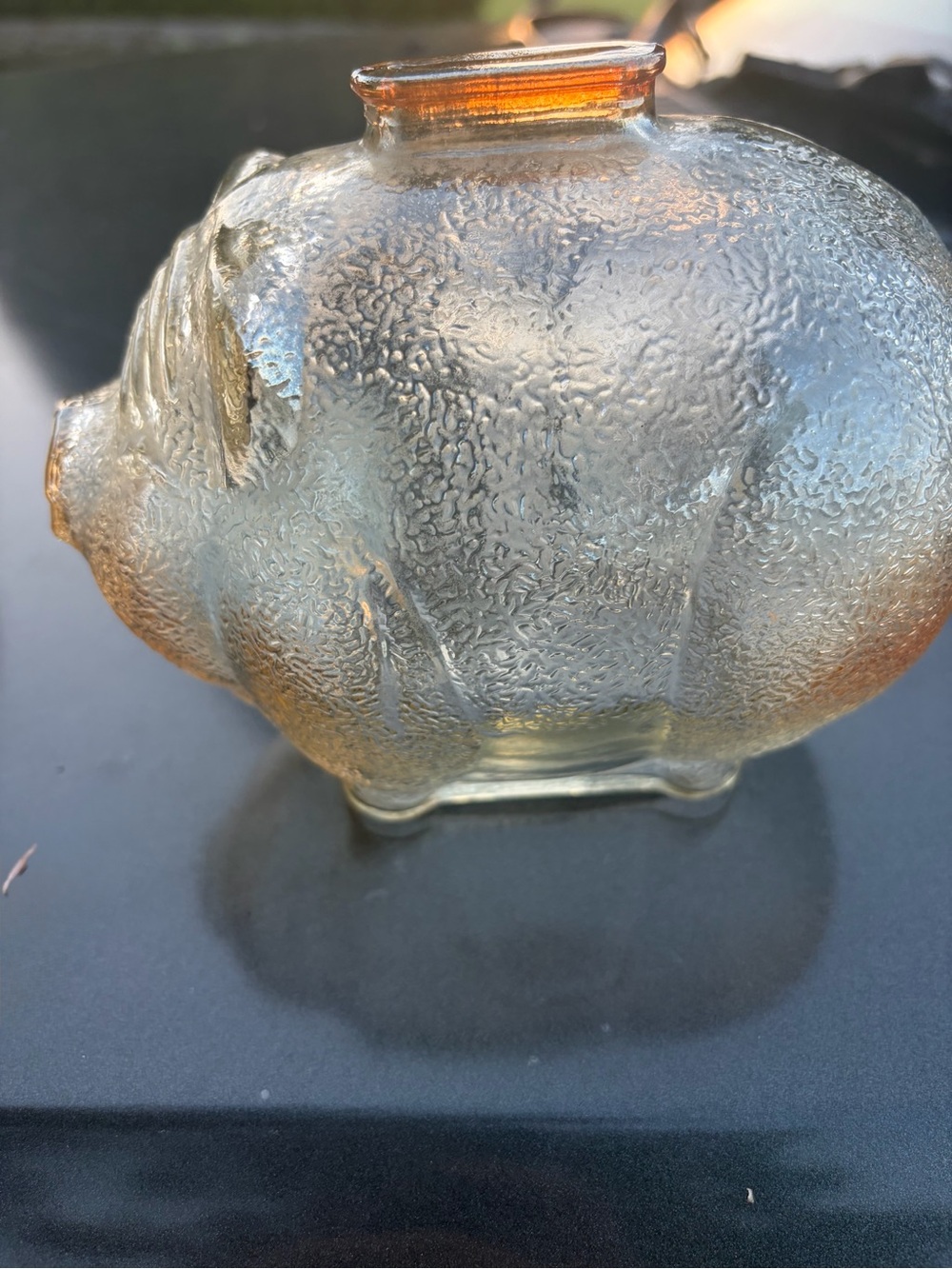 Vintage Anchor Hocking tinted Glass Piggy Bank